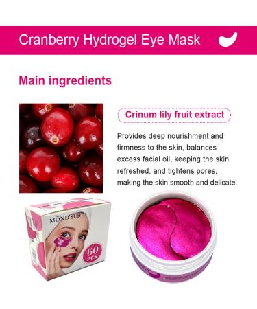 AKARY Cranberry Under Eye Patches - 30 Pairs Skin Treatment Mask for Dark Circles Puffiness & Wrinkles | Hydrating Eye Mask with Glycerin Hyaluronic Acid & Collagen - Buy Online on GoSupps.com