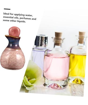 Ipetboom 5 Sets Aromatherapy Bottle Ceramic Cruet Essential Oil Bottle with Stopper Resin Pallet for Nail Art Essential Oil Container Ceramic Art Pottery Drip Bottle Ceramics Pink Filling - Buy Online on GoSupps.com