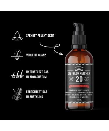 Buy G-20 Beard Oil 100ml - Rosemary & Mint Oil for Thick Beard Growth | Original Serum with Nettle Sage Castor Argan & More - Buy Online on GoSupps.com
