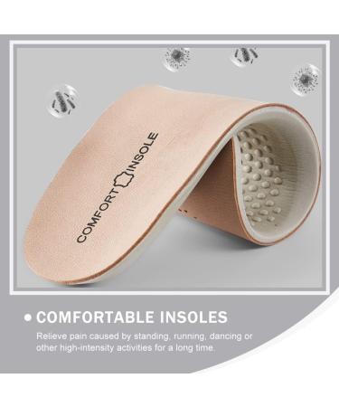 Shop Premium Pair Sports Insoles Leather Skin-Friendly Anti-Slip Shoe Pads for Men & Women | Plantar Support & Shock Absorption 28x9.4x0.5CM - Buy Online on GoSupps.com