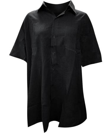 Men's Linen Beach Shirt | V-Neck | Long Sleeve | Black | Medium - Buy Online on GoSupps.com