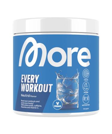 MORE Every Workout Neutral 270 g - Pre Workout Booster for motivation focus and performance vegan and laboratory tested tasteless