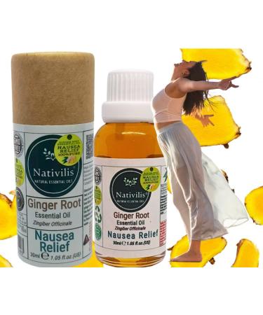 Nativilis Ginger Root Essential Oil (Zingiber Officinale) - Anti-inflammatory relieve nausea - promote hair health and growth and skin care - Copaiba properties 30ml - Buy Online on GoSupps.com