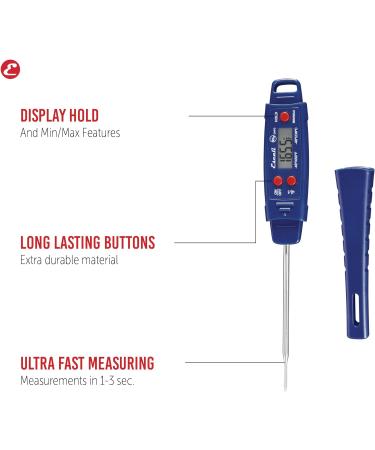 DHP3 Advanced Digital Waterproof Meat Thermometer - Dishwasher Safe, Min/Max Recall, Navy Blue - Buy Online on GoSupps.com