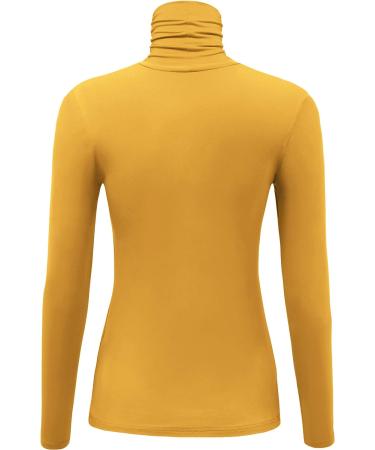 AUHEGN Women's Long Sleeve Lightweight Turtleneck Top X-Large Mustard - Buy Online on GoSupps.com