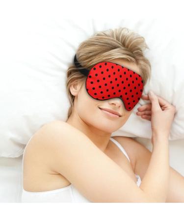 Buy Black Dot Ladybugs Sleep Mask for Women | Adjustable Eye Shades Cover with Elastic Strap - International Shipping Available - Buy Online on GoSupps.com