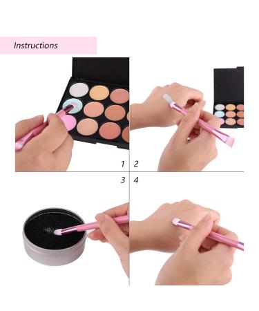 Hongecb Professional Make-Up Brush Cleaner - Quick Color Change Sponge Tool Set (3PCs) for Easy Dry Cleaning - Compact Storage Can Included - Buy Online on GoSupps.com