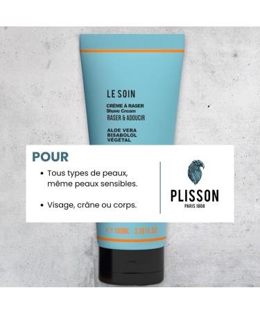 Plisson - Cr me de Rasage Naturelle - Cr me Raser Visage Cr ne Corps Tous Types de Peaux - 99% d Ingr dients d Origine Naturelle Bisabolol et Alo V ra - Fabrication Fran aise - 100 ml - Buy Online on GoSupps.com