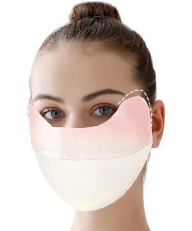 UV Protection Masque - Breathable UV Protection Ice Silk Face Shield Reusable 3D Sun Shield Face Cover for Women Face for Fishing Hiking Cycling Eye Protection Gradient bean paste - Buy Online on GoSupps.com