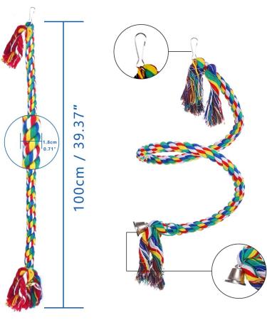Aumuca Bird Perch Stand Rope Toys for Small to Large Birds - 39 inch - Pack of 3 - Buy Online on GoSupps.com