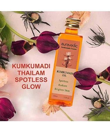 Auravedic Kumkumadi Oil 100ml - Pure Saffron for Skin Brightening and Radiance - Buy Online on GoSupps.com