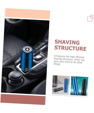 Compact Electric Shaver for Men - Handheld Travel Razor Wear-Resistant & Convenient Daily Use - 10.6x2.6cm Blue - Buy Online on GoSupps.com