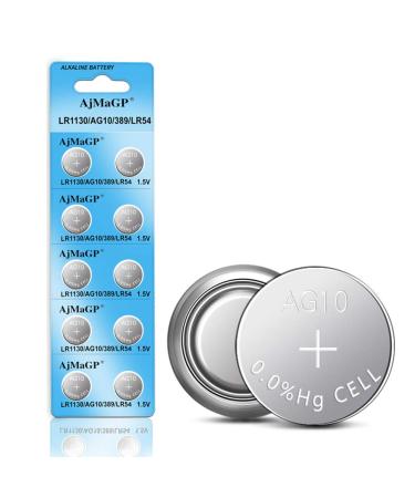 10 Pack AG10 389A LR1130 LR54 L1131 SR1130 1.5v Button Cell Coin Battery