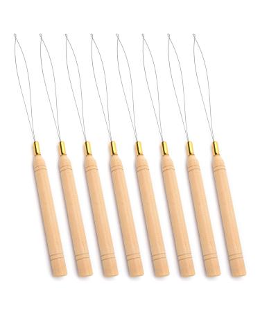 Hair Extension Loop Needle Threader Tool Wood Hair Extension Pulling Hook Tools for Micro Rings Nano beads Styling Accessories 8 Pcs - Buy Online on GoSupps.com