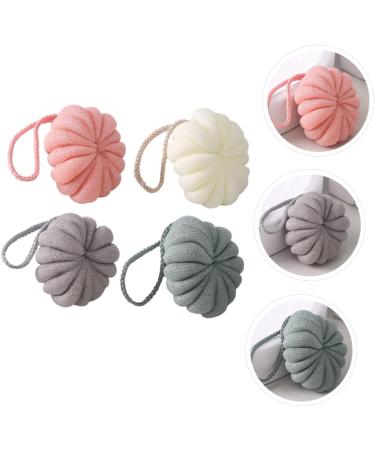 Healeved 4pcs Bath Balls & Flower Mesh Pouf - Exfoliating Body Scrubber & Shower Loofah Sponges for a Luxurious Bath Experience - Buy Online on GoSupps.com