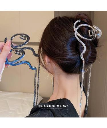 Hair accessories for women banana clips hair Claws Clips Hair Accessories Letter Q Tassel Hairpin Back Head Curling Large Metal Shark Claw Clip Temperament Hair Accessories Female Gold-color (Color : - Buy Online on GoSupps.com