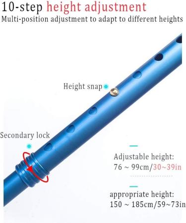Cane Forearm Crutches - Ergonomic Handle Lightweight Arm Cuff Crutch - Adjustable 10 Stops Height Adjustable - for Standard and Tall Adults Blue 1 unit (Blue 2 units) Selfless dedication - Buy Online on GoSupps.com
