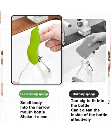 Magic Beans Bottle Cleaner Beans-Shaped Bottle Cleaning Sponge Beans Bottle Cleaning Sponge Water Bottle Cleaning Beans Reuseable Small Mouth Bottle Cleaning Spong (3pcs-Green) - Buy Online on GoSupps.com