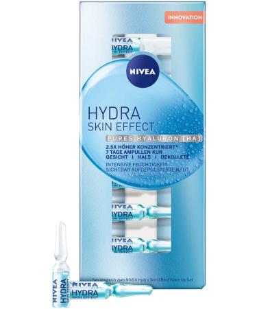 NIVEA Hydra Skin Effect 7 days ampoules (7 x 1 ml) highly concentrated facial care cure for visibly blasted skin facial cure with pure hyaluron ha