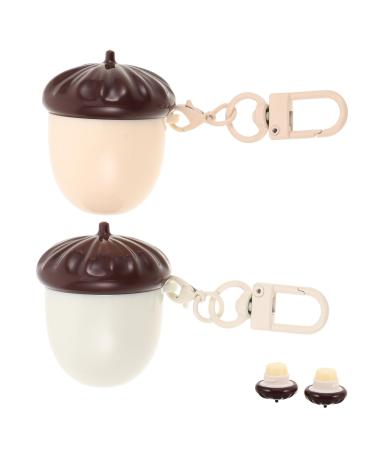 BIUDECO 2 Pieces Lip Balm for Girls Moisturizing Nourishing Chestnut Shaped Balm Oily Compact Portable for Sensitive Skin Outdoor Use