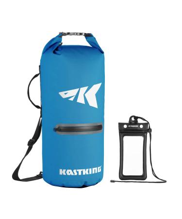 KastKing Cyclone Seal Dry Bag - 100% Waterproof Bag with Phone Case Front Zippered Pocket, Perfect for Beach, Fishing, Kayaking, Boating, Hiking, Camping, Biking, Skiing Sky Blue 30L