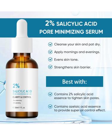2% Salicylic Acid Serum for Acne Blackheads Enlarged Pores and Oil Control - Buy Online on GoSupps.com