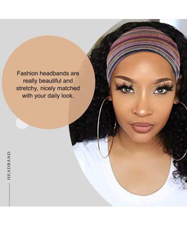 Zoestar Boho Wing Straps Yoga Head Wraps | Vintage Striped Turban & Bandeau Headscarves | Stylish Stretchy Hair Bands for Women & Girls (3 Pieces) - Buy Online on GoSupps.com