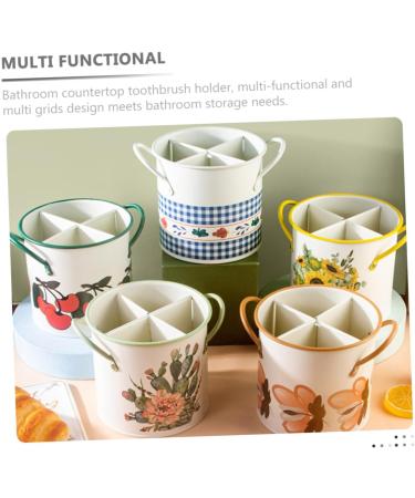 Buy Housoutil Box Slots Toothbrush Holder & Cutlery Rack - Galvanized Bathroom Organizer for Utensils & Laundry - Buy Online on GoSupps.com