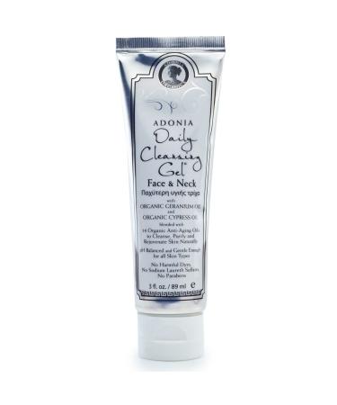Anti-Aging Daily Cleansing Gel - Organic & All Natural Face Wash - Facial Cleanser - Removes Makeup Tightens & Exfoliates - Leaves Your Skin Fresh Youthful and Radiant 3 Fl Oz