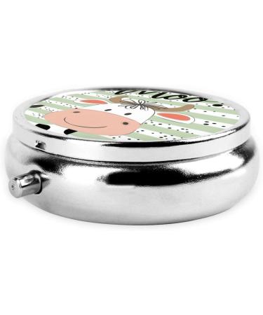 Cartoon Cute Calf Portable Metal Pill Box - Mini 3-Compartment Travel Case for Small Pills Hinged Fastening Design - Perfect for International Shipping - Buy Online on GoSupps.com