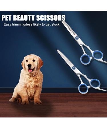 Plksei 2-Piece Dog Care Scissors Set | Professional Round & Curved Scissors for Dogs Cats & Pets | International Shipping - Buy Online on GoSupps.com