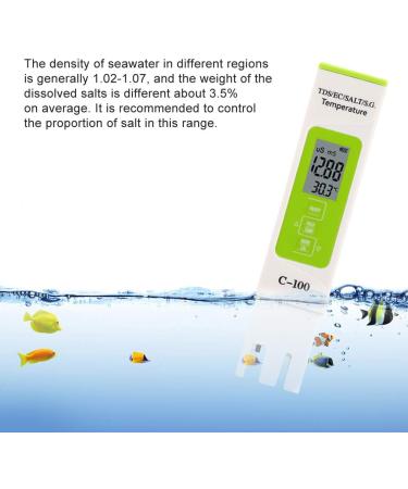 Buy C-100 5 in 1 Salinity Tester - Multifunctional Water Quality Tester for Seawater | Backlight Feature | International Shipping Available - Buy Online on GoSupps.com