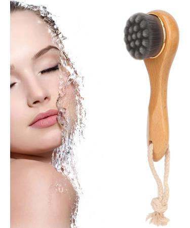 Manual Facial Cleansing Brush Beech Facial Exfoliating Brush Face Wash Scrub Exfoliation Brush for Applying Face Mask Deep Pore Cleaning Makeup Skincare Removal - Buy Online on GoSupps.com