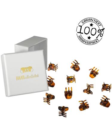 HAARallerliebst Hair Clips - 12 Brown Clips (2 cm) with White Storage Box - International Shipping Available - Buy Online on GoSupps.com