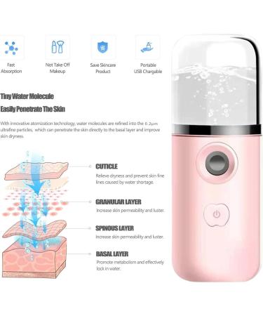 Nano Mister - Sprayer Mister Hydrating Portable - Face Facial Sprayer for Skin Care Refreshing Revitalizing & Soothing - Face Steamer for Daily Use Pink - Buy Online on GoSupps.com