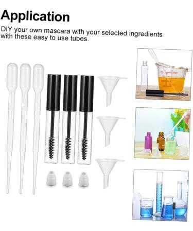 Beavorty 8 Sets Mascara Tube Glass Straw Empty Plastic Dropper Bottle for Chemicals Travel Household Lecythus 10X1.5cmx4pcs Assorted Colorx4pcs - Buy Online on GoSupps.com