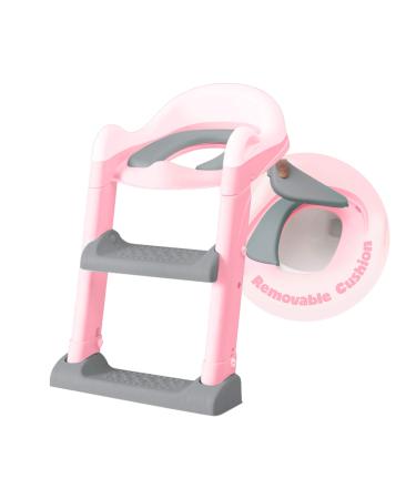 Ashtonbee Mountable Potty Seat (with steps, Pink) with steps Pink