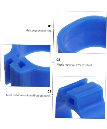 BESPORTBLE 300 Pcs Meat Pigeon Anklet Chicken Ankle Bands Pigeon Leg Ring Bird Leg Clips Hen Plastic 1.3X1.3CMx3pcs Dark Bluex3pcs - Buy Online on GoSupps.com