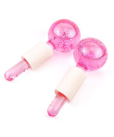 Poleview Pink Glitter Ice Globes for Facials - Cooling Face Roller for Skincare, Anti-Ageing, and Circulation Enhancement - Buy Online on GoSupps.com