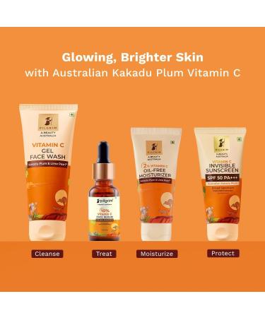 Pi'lgrim 10% Vitamin C Face Serum For Daily Brightness 30 ml | Face serum for glowing skin | Reduces Dark Spots & Evens Skin Tone | Fragrance Free | For Men and Women | All Skin Types | - Buy Online on GoSupps.com