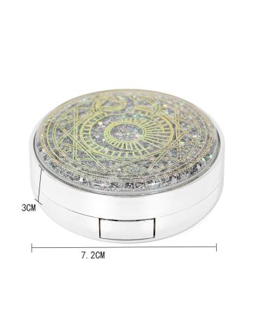YiQiYi Exquisite Eye Lenses Container - Drift Sand Contact Lens Case with Mirror and Remover Tool - Silver - Buy Online on GoSupps.com