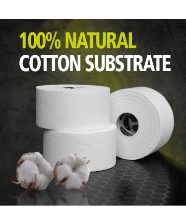 Premium White Athletic Tape - Rigid Support for Ankle & Wrist | 8 Rolls 1.5"x15yds | 50% More - Easy-tear Soft Cotton | Best Adhesive for Athletes & Trainers - Buy Online on GoSupps.com