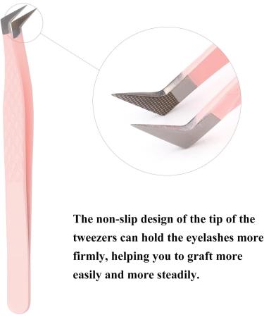Tweezers for Eyelash Extension Professional Eyelash Extensions Metal Stainless Steel Tweezers Pink Elbow Standalone (Seven Tweezers) Seven Tweezers Pink - Buy Online on GoSupps.com