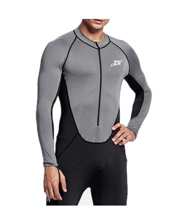 ZIONOR Full Body Sport Rash Guard Dive Skin Suit for Swimming Snorkeling Diving Surfing UV Sun Protection Men Women B-Male-Grey Male-S