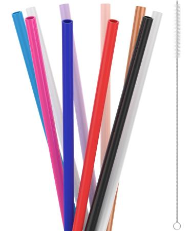 XM 10 Pack Reusable Straws with Clearing Brush 12in Long Replacement Straws 10 Colors Tumblers Straw Replacement Food Grade Reusable Plastic Straws Durable for 40oz Tumblers Mugs Half Gallon Jug SHAFU - Buy Online on GoSupps.com