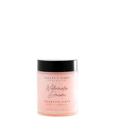 Dallas & James Skincare Co. Watermelon Dream Saltwater Scrub: Watermelon + Cloudberry Facial Scrub with Ceramides and Antioxidants for Bright Glowing Skin