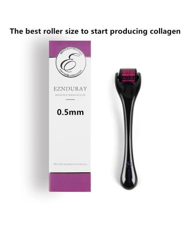 Derma Roller Titanium Microneedle Roller for Face - 540 Micro Needles - Cosmetic Microdermabrasion Instrument #0.5 Black - Buy Online on GoSupps.com