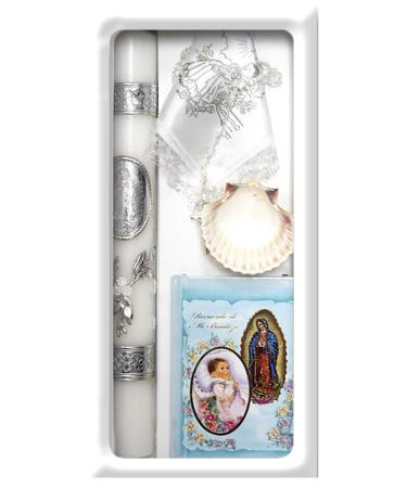 Lito Baptism Candle Set Kit for Christenings with Shell and Favors - Spanish (Blue) - Buy Online on GoSupps.com