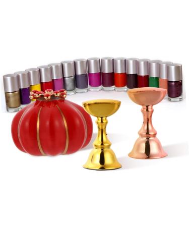 Beavorty Pumpkin Slices Manicure Practice Base magnetic base magnetic mount crystal display stand crystal holder Manicure Supplies Manicure Stand Retro Manicure Base nail exercise rack 5.5X4cm Red - Buy Online on GoSupps.com