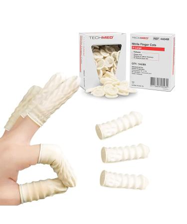 Dukal Nitrile Finger Cots. Box of 144 Pre-rolled finger cots for professionals and patients. X-Large size. Non-powdered protective finger cots. Latex-free. Disposable supplies.
